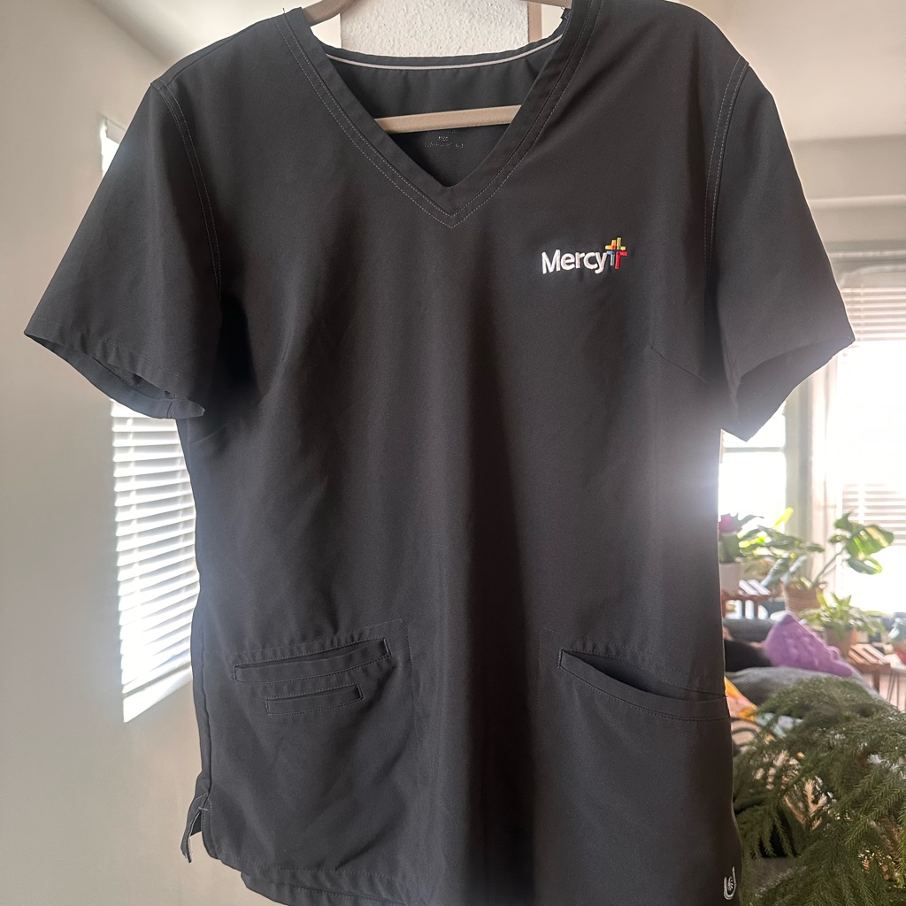 Black Urbane Mercy Scrub Top